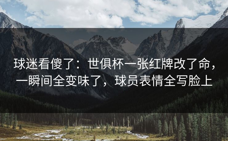球迷看傻了：世俱杯一张红牌改了命，一瞬间全变味了，球员表情全写脸上