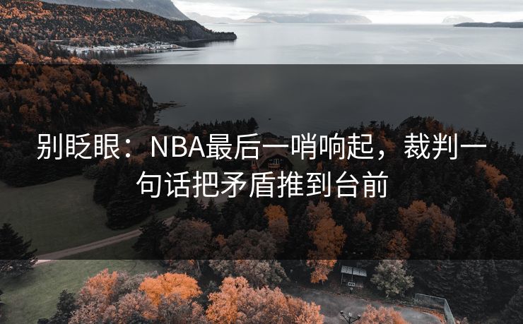 别眨眼：NBA最后一哨响起，裁判一句话把矛盾推到台前